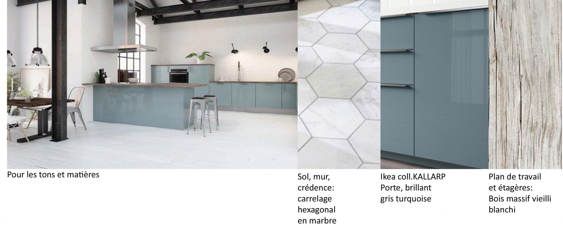 Moodboard pour la cuisine. Dans les verts. Projet-Tharon-plage-maison-de-vacances-jerome-barrier